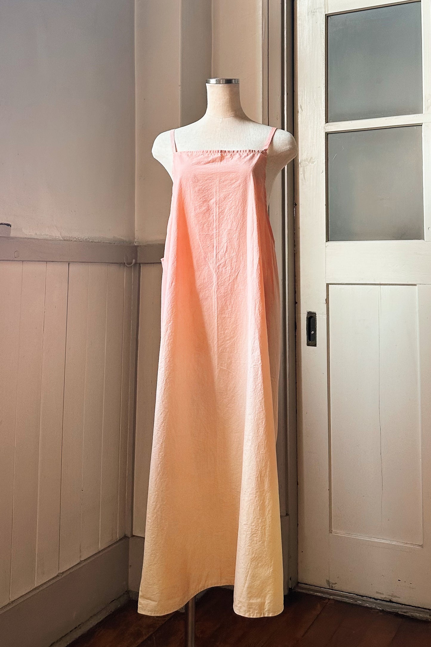 【受注生産】草木染めエプロン Pink Orange